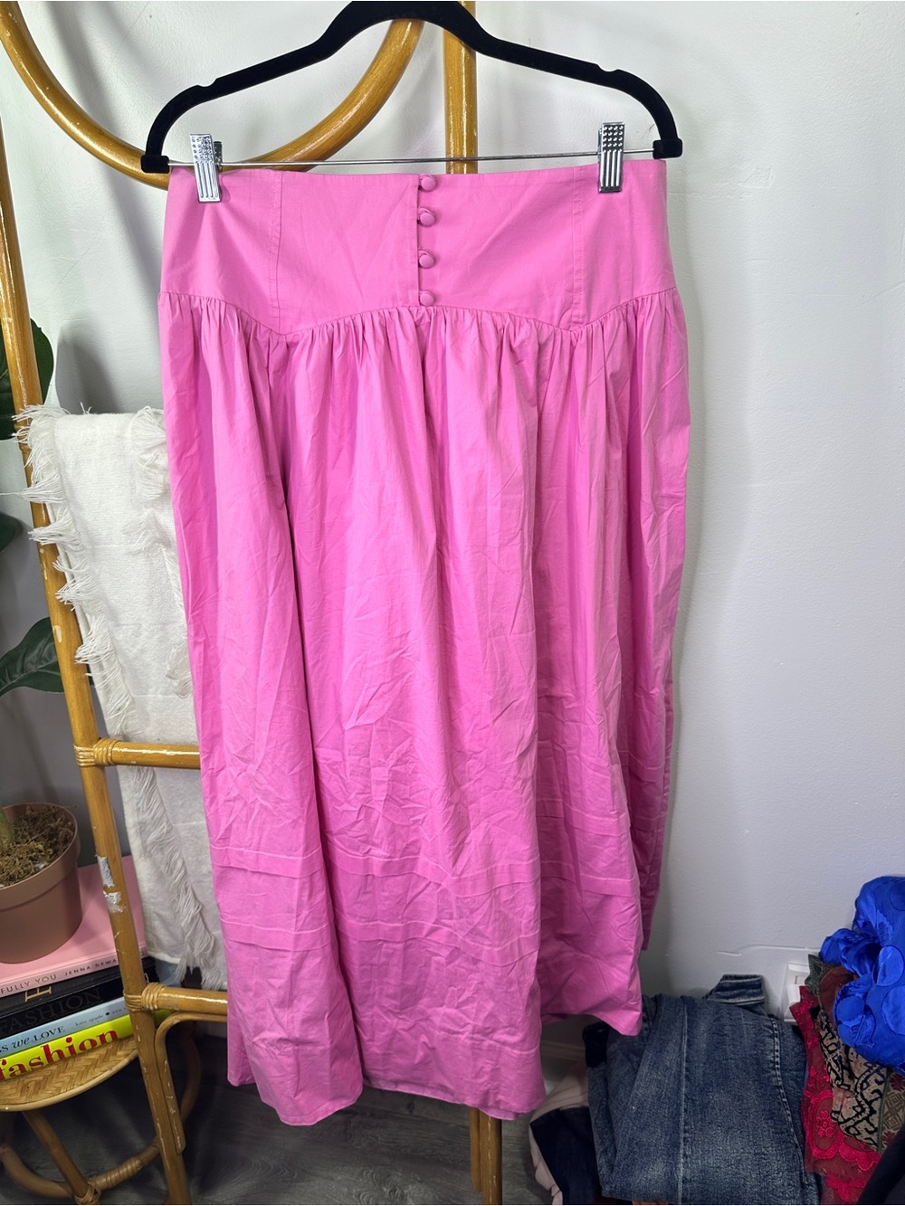 Anthropologie Maeve Bubble Gum Pink Maxi Skirt sz L/XL READ DESCRIPTION